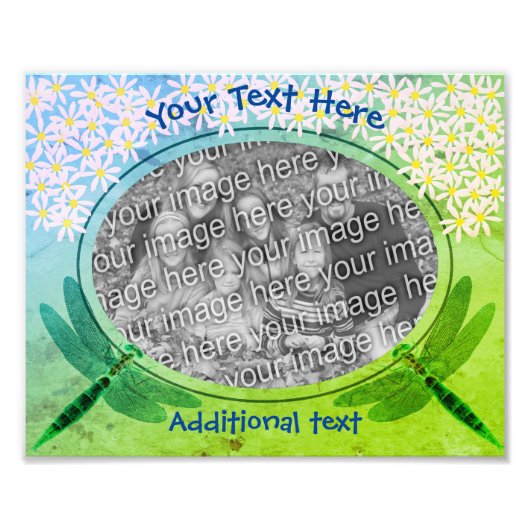 Dragonflies Daisies Frame Ihre eigenen 8x10 Fotodruck (Vorne)