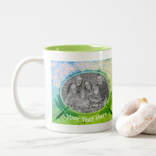 Dragonflies Daisy Blume Personalisiertes Foto Zweifarbige Tasse