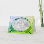 Dragonflies Daisy Personalisiert Foto Geburtstagsk Karte (Vorderseite)