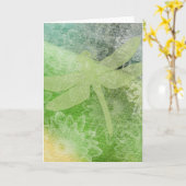 Dragonflies Damselflies-Blume | Grußkarten Karte (Gelbe Blume)