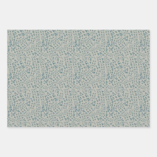 Dragonflies Floral Blue Trio Decoupage Geschenkpapier Set (Vorderseite 3)