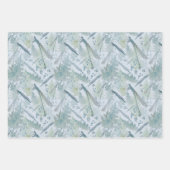 Dragonflies Floral Blue Trio Decoupage Geschenkpapier Set (Vorderseite)