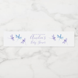 Dragonflies Handgemalte Babydusche Wasserflaschenetikett