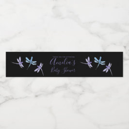 Dragonflies Handgemalte Babydusche Wasserflaschenetikett