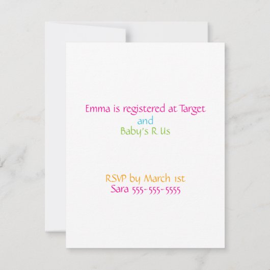 Dragonflies Kinderdusche Einladung (Rückseite)