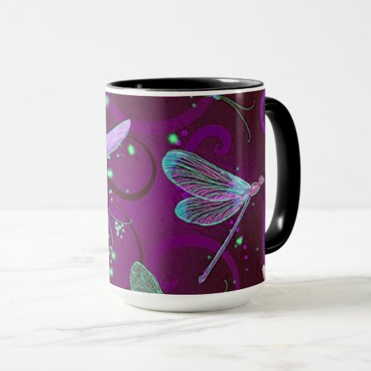 Dragonflies Lila Dreams 15oz Combo Tasse (VorderseiteRechts)