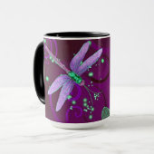Dragonflies Lila Dreams 15oz Combo Tasse (Vorderseite Links)