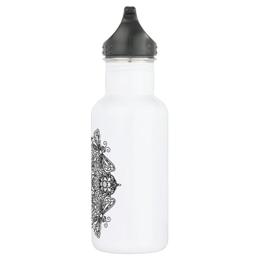 Dragonflies Mandala Black Tribal Edelstahlflasche (Rechts)
