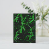 Dragonflies Neon Green Postkarte (Stehend Vorderseite)
