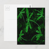 Dragonflies Neon Green Postkarte (Vorne/Hinten)