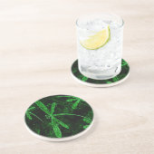 Dragonflies Neon Green Sandstein Untersetzer (Seite)