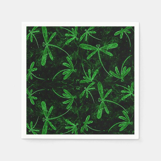Dragonflies Neon Green Serviette (Vorderseite)