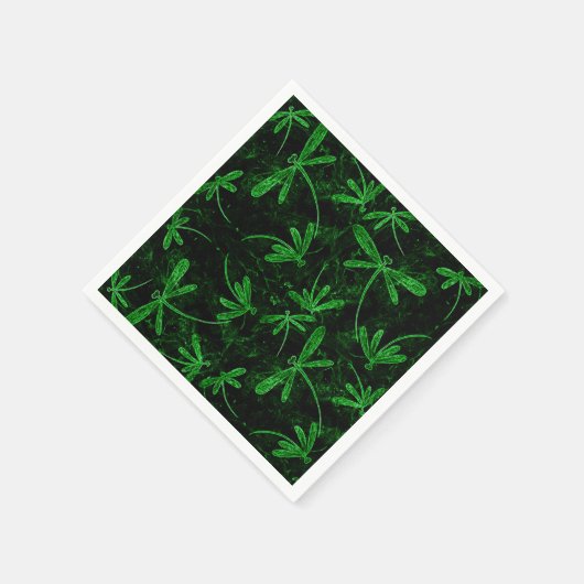 Dragonflies Neon Green Serviette (Ecke)