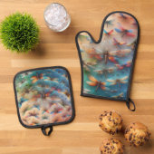 Dragonflies Ofenhandschuh & Topflappen-Set (Oben Unten)