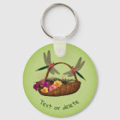 Dragonflies On Flower Basket Nature Personalized Schlüsselanhänger (Rückseite)