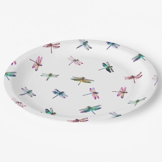 Dragonflies Pappteller (Schrägansicht)