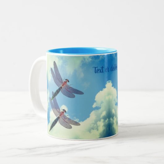 Dragonflies Personalisierte Natur Zweifarbige Tasse (Vorderseite Links)