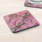 Dragonflies Pink Fizz Getränkeuntersetzer (Linke Seite)