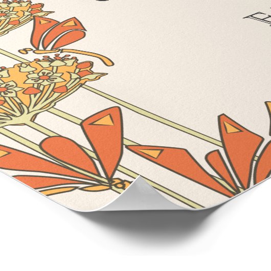 Dragonflies Seating Chart Hochzeit Art Nouveau Poster (Ecke)