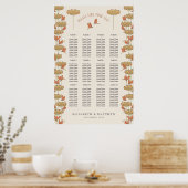Dragonflies Seating Chart Hochzeit Art Nouveau Poster (Küche)