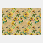 Dragonflies Sonnenblumen Geburtstagsdusche Geschenkpapier Set (Vorderseite 3)
