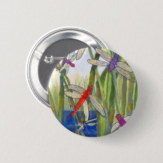 Dragonflies Summer Button (Vorne & Hinten)