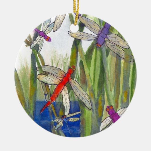 Dragonflies Summer Keramikornament (Vorne)