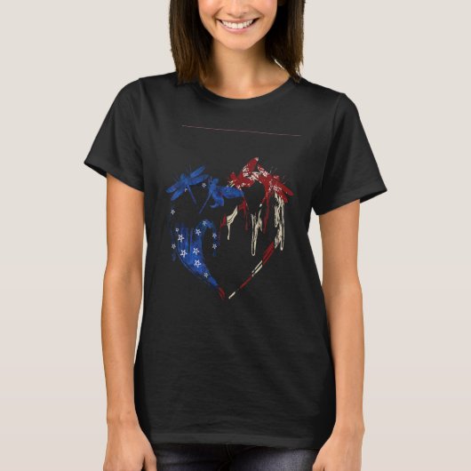 Dragonfly 4th Of July Men Dragonfly USA Flag Amer T-Shirt (Vorderseite)