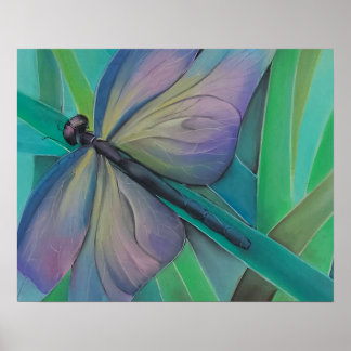 Dragonfly Abstract Wall Art | Colorful Nature Post Poster