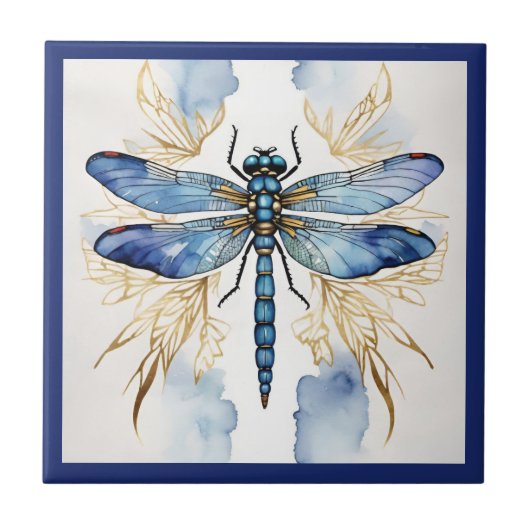 Dragonfly Alcohol Ink Fliese (Vorderseite)