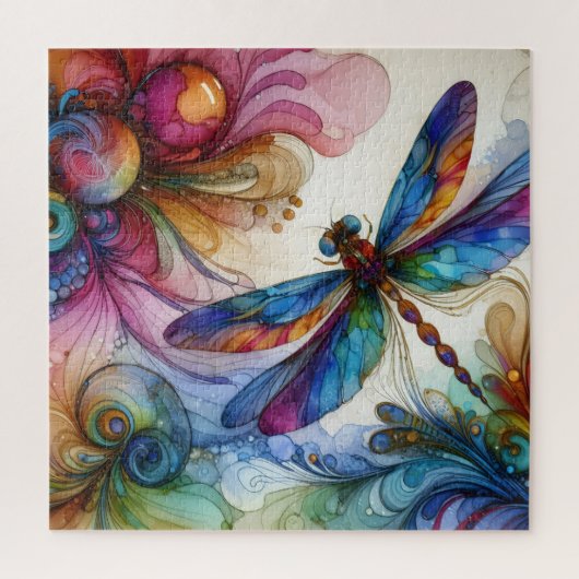 Dragonfly Alcohol Ink Puzzle (Vertikal)