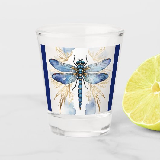Dragonfly Alcohol Ink Schnapsglas (Vorderseite)