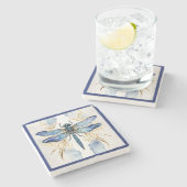 Dragonfly Alcohol Ink Steinuntersetzer (Seitenansicht)