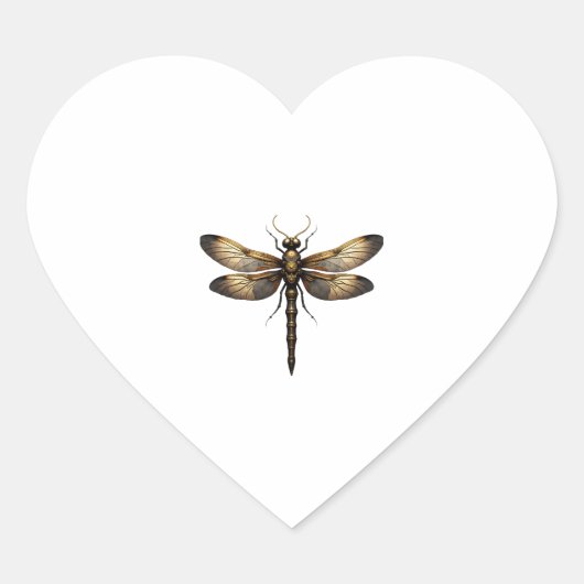 Dragonfly Animal Art Graphic Dragonfly (4) Herz-Aufkleber (Vorderseite)