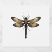 Dragonfly Animal Art Graphic Dragonfly (4) Schaumweinetikett (Einzelnes Label)
