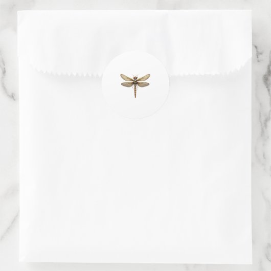 Dragonfly Animal Art Graphic Dragonfly Runder Aufkleber (Tasche)