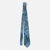 Dragonfly Aqua Blue Mens Neck Tie Krawatte (Rückseite)
