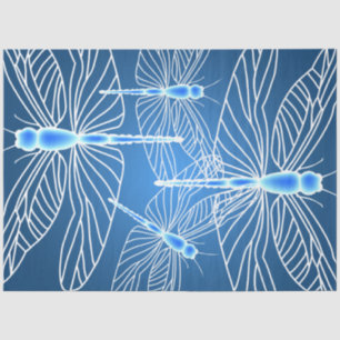 Dragonfly Aqua Dragonflies Decoupage Seidenpapier