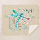 Dragonfly | Aquamarin & Khaki Mittel Sherpa Blanke Sherpadecke (Vorderseite (Horizontal))