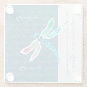 Dragonfly (Aquamarin) - Personalisierter Untersetz Glasuntersetzer (Rückseite)