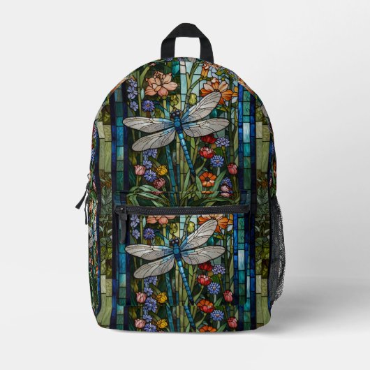 Dragonfly Art Malerei botanischer boho chic Wald Bedruckter Rucksack (Vorderseite)