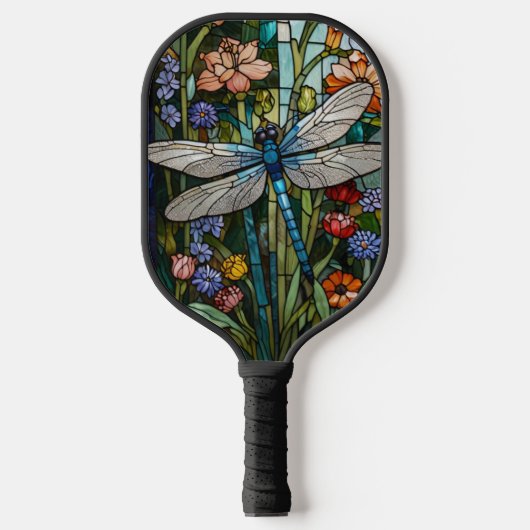 Dragonfly Art Malerei botanischer boho chic Wald Pickleball Schläger (Vorderseite)