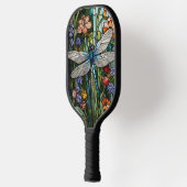 Dragonfly Art Malerei botanischer boho chic Wald Pickleball Schläger (Links)