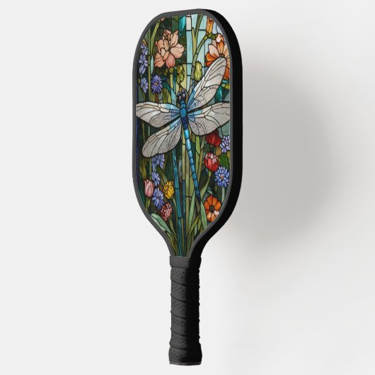 Dragonfly Art Malerei botanischer boho chic Wald Pickleball Schläger (Links)