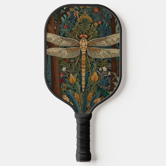 Dragonfly Art Malerei botanischer boho chic Wald Pickleball Schläger (Vorderseite)