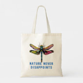 DRAGONFLY Art NATURE NIEMALS DISAPPOINTS Tragetasche (Rückseite)