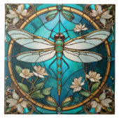 Dragonfly Art Nouveau Deko Aqua Fliese (Vorderseite)