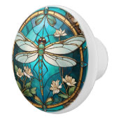 Dragonfly Art Nouveau Deko Aqua Keramikknauf (Rechts)