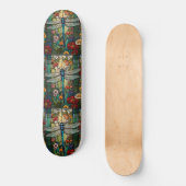 Dragonfly art painting botanical boho chic forest skateboard (Vorderseite)