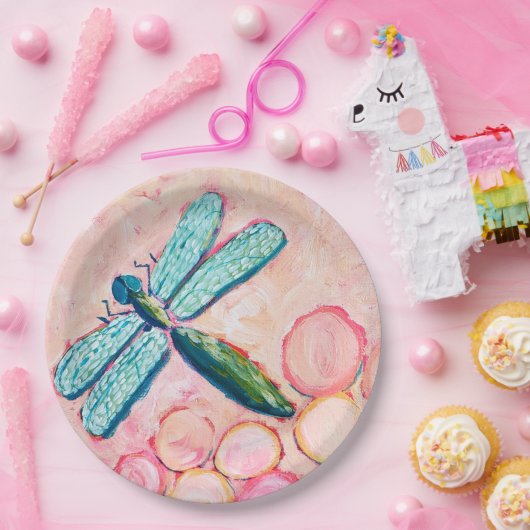 Dragonfly Art Pappteller (Party)